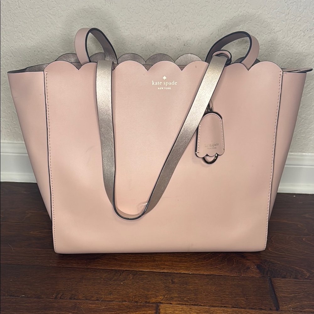 Kate Spade Pink Scalloped Tote Bag